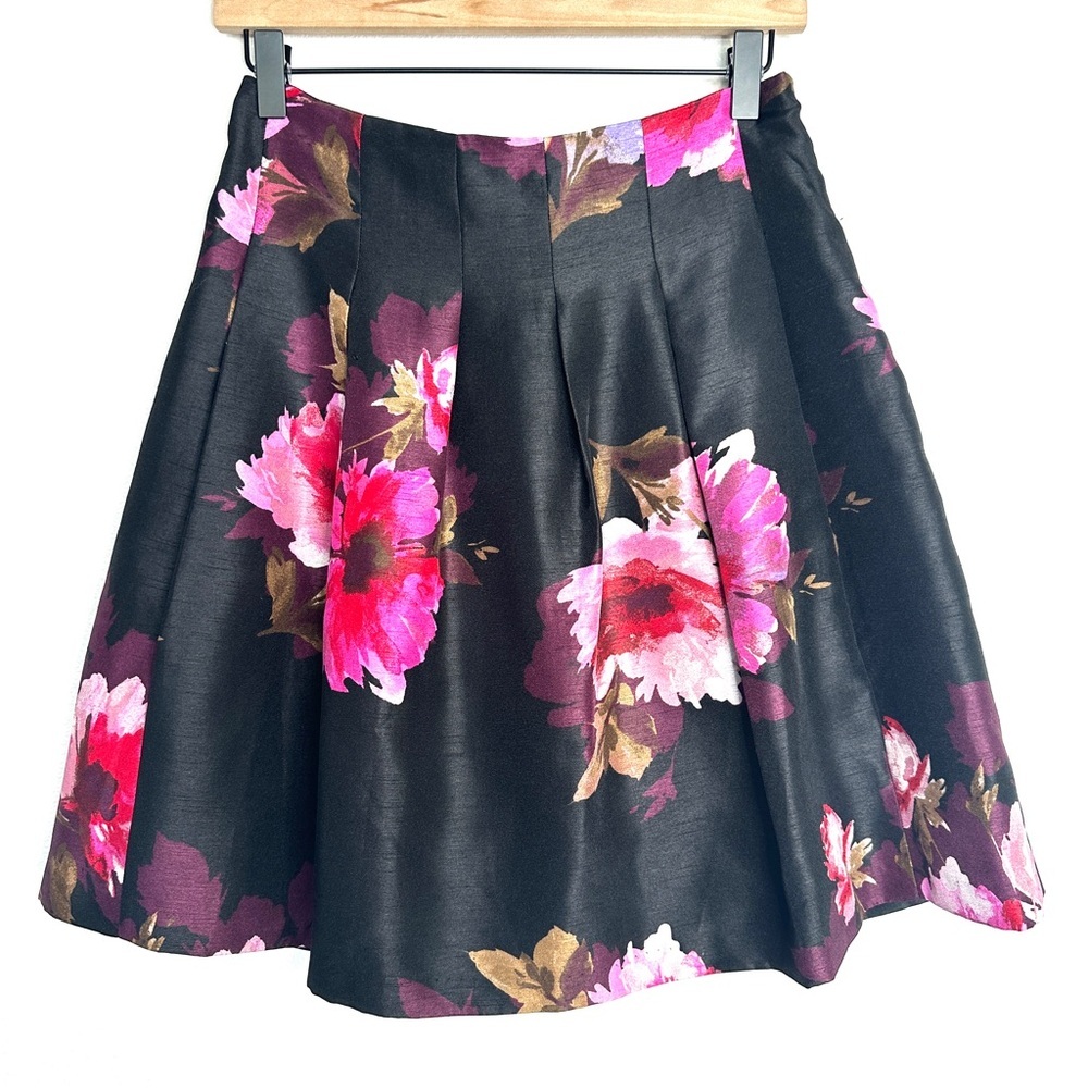 Floral Spring/Summer Skirt Sz Small by Db Est. A Line Black/Pink Feminine